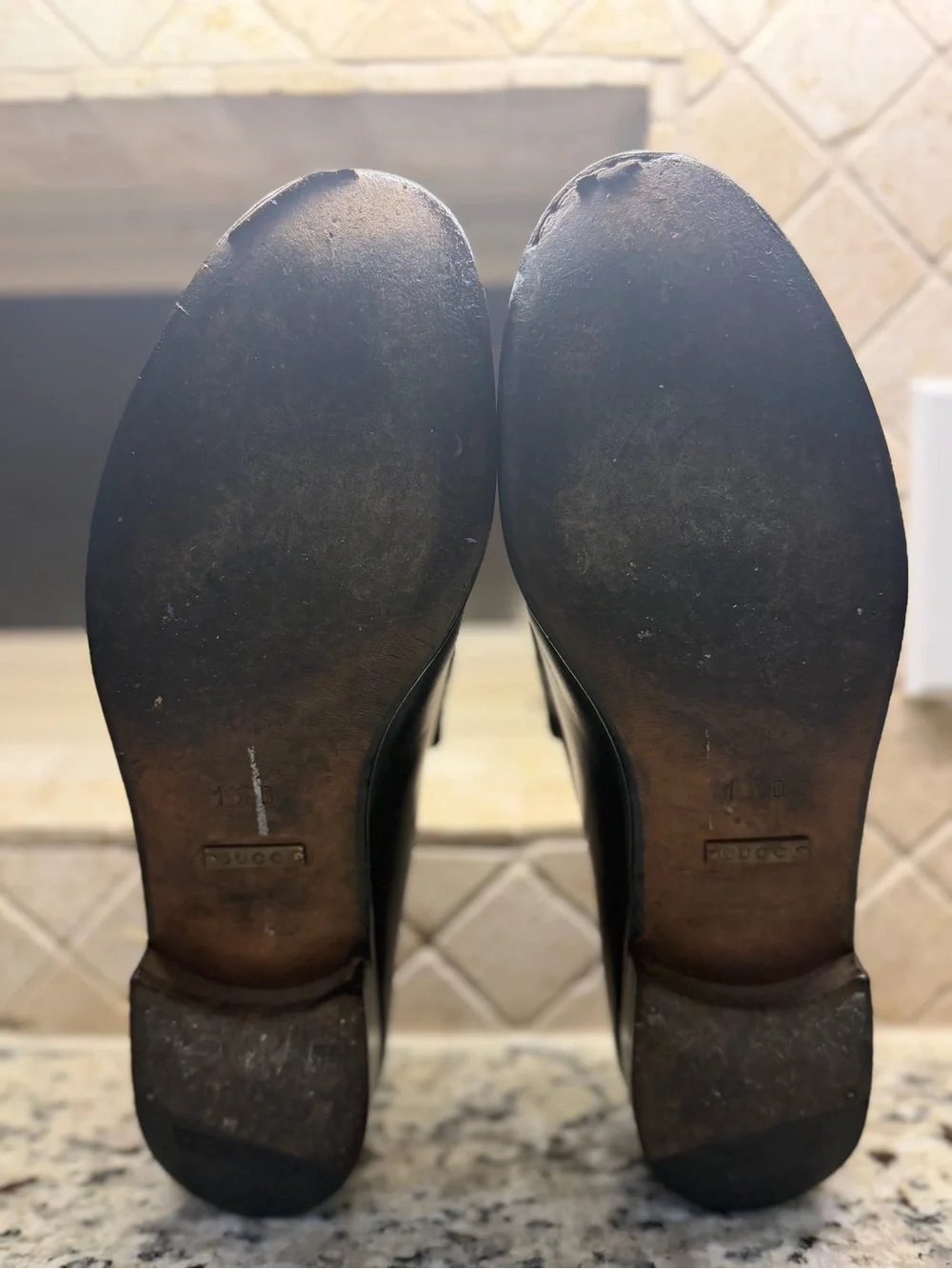 Mens Gucci Black Leather Horse bit Loafers